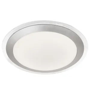 7684-33SI Bathroom Flush Ceiling Light Silver