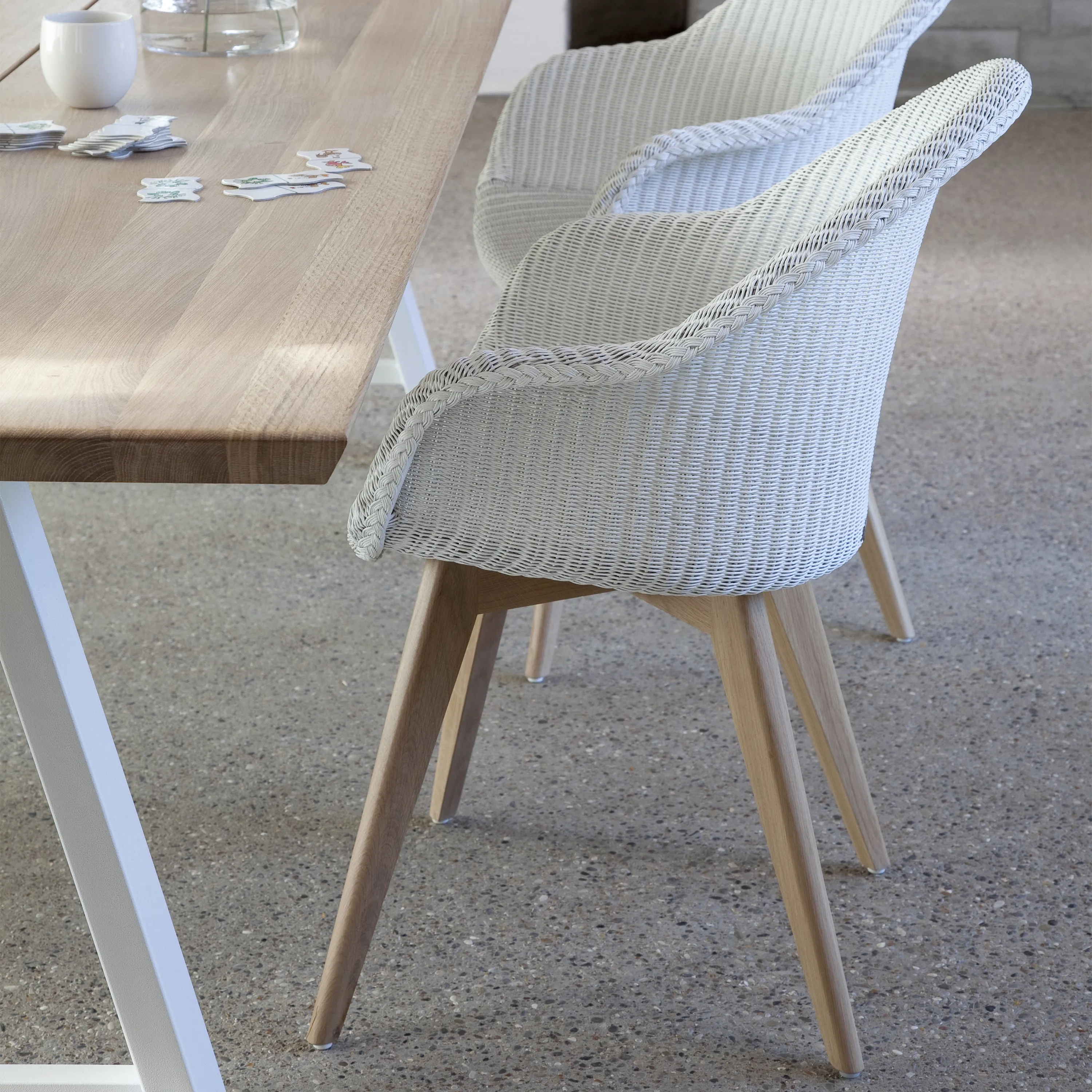 Avril Highback Dining Chair with Wood Base