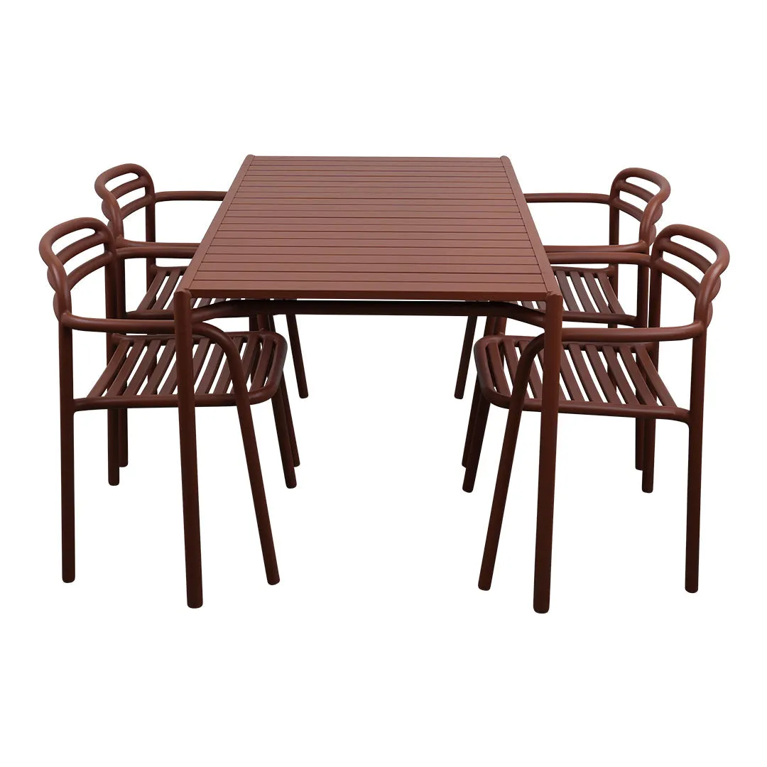 Bliss Rectangular Dining Table Set w/ Armchairs