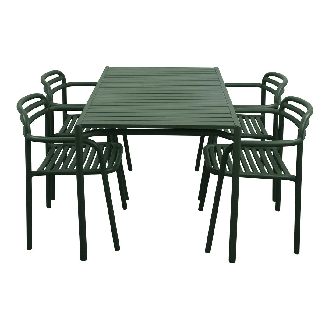 Bliss Rectangular Dining Table Set w/ Armchairs