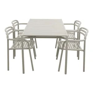 Bliss Rectangular Dining Table Set w/ Armchairs