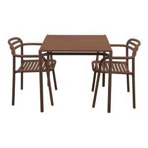Bliss Square Dining Table Set w/ Armchairs