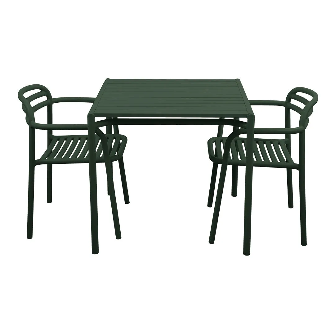 Bliss Square Dining Table Set w/ Armchairs