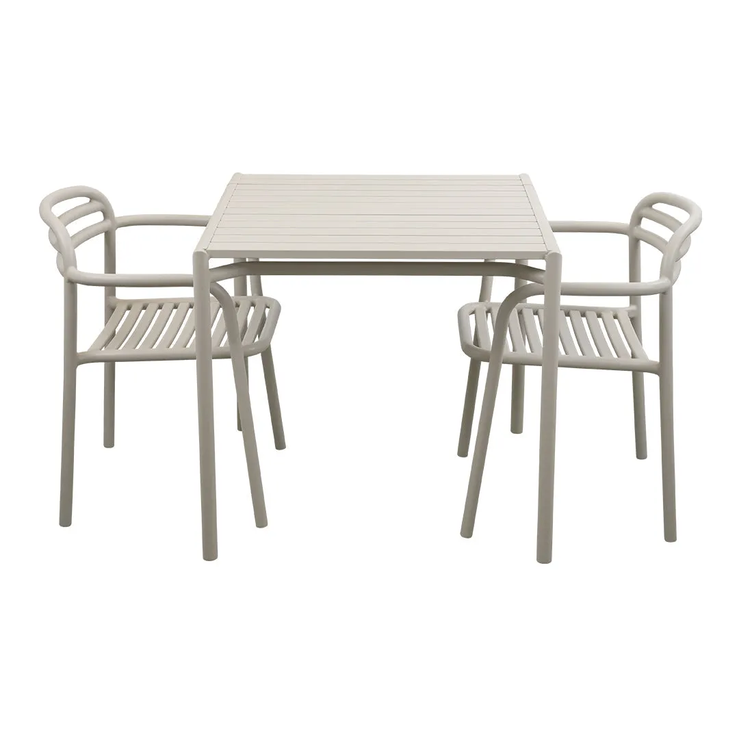 Bliss Square Dining Table Set w/ Armchairs