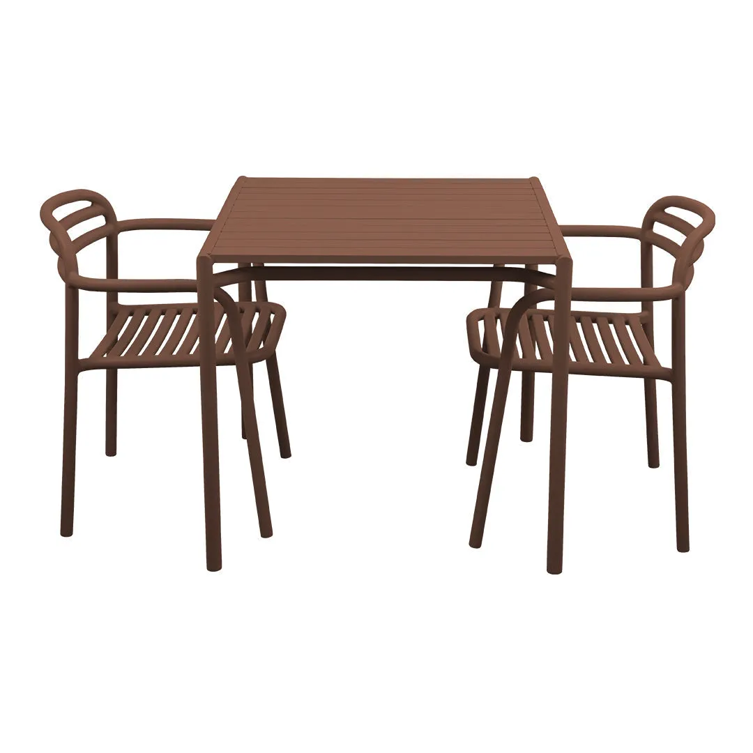 Bliss Square Dining Table Set w/ Armchairs