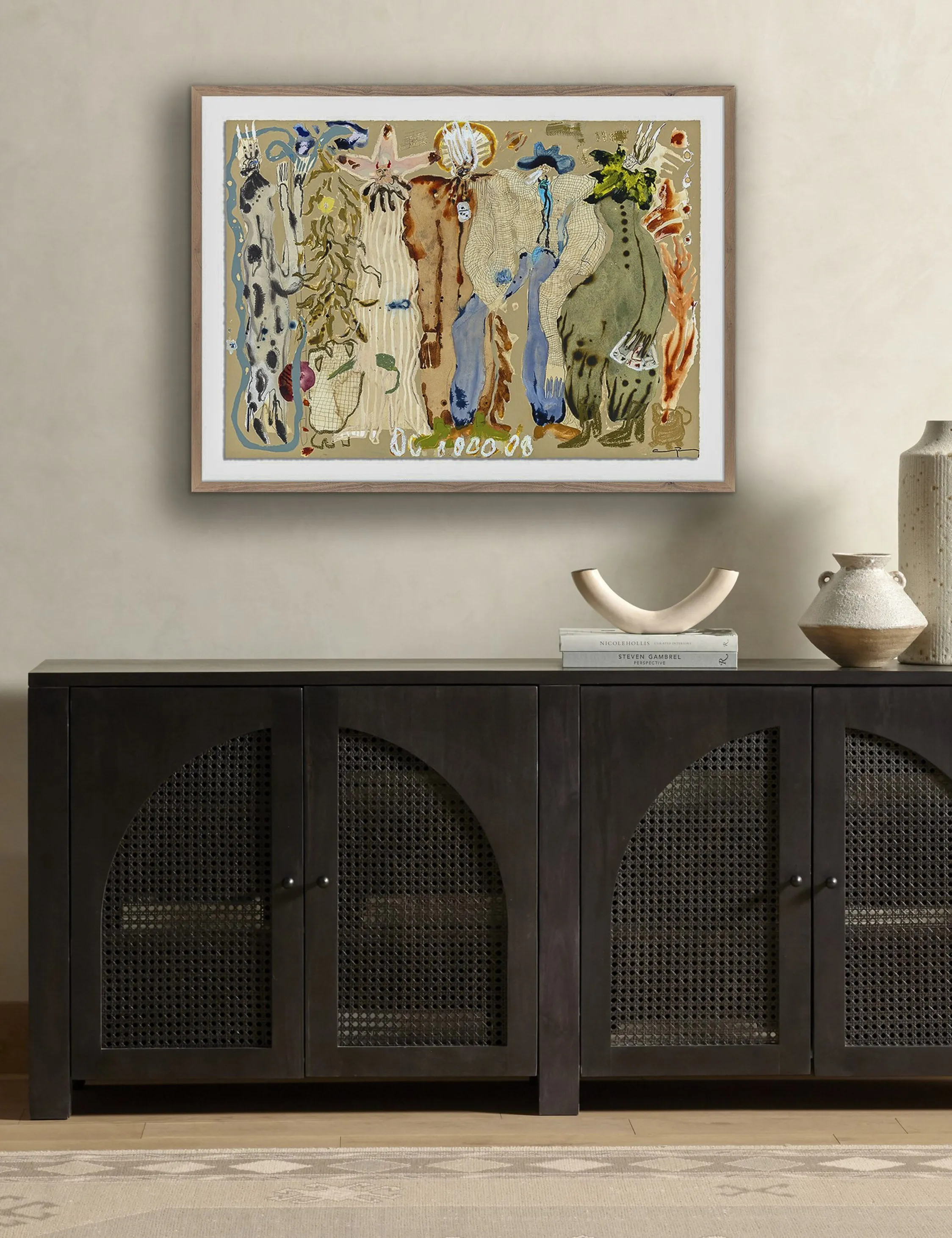 Blue Eyed Snake Woman Wall Art by Caroline Pinney Lulu and Georgia