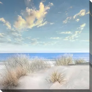 Blue Water and White Sand I  Canvas Wall Art - 30 X 30