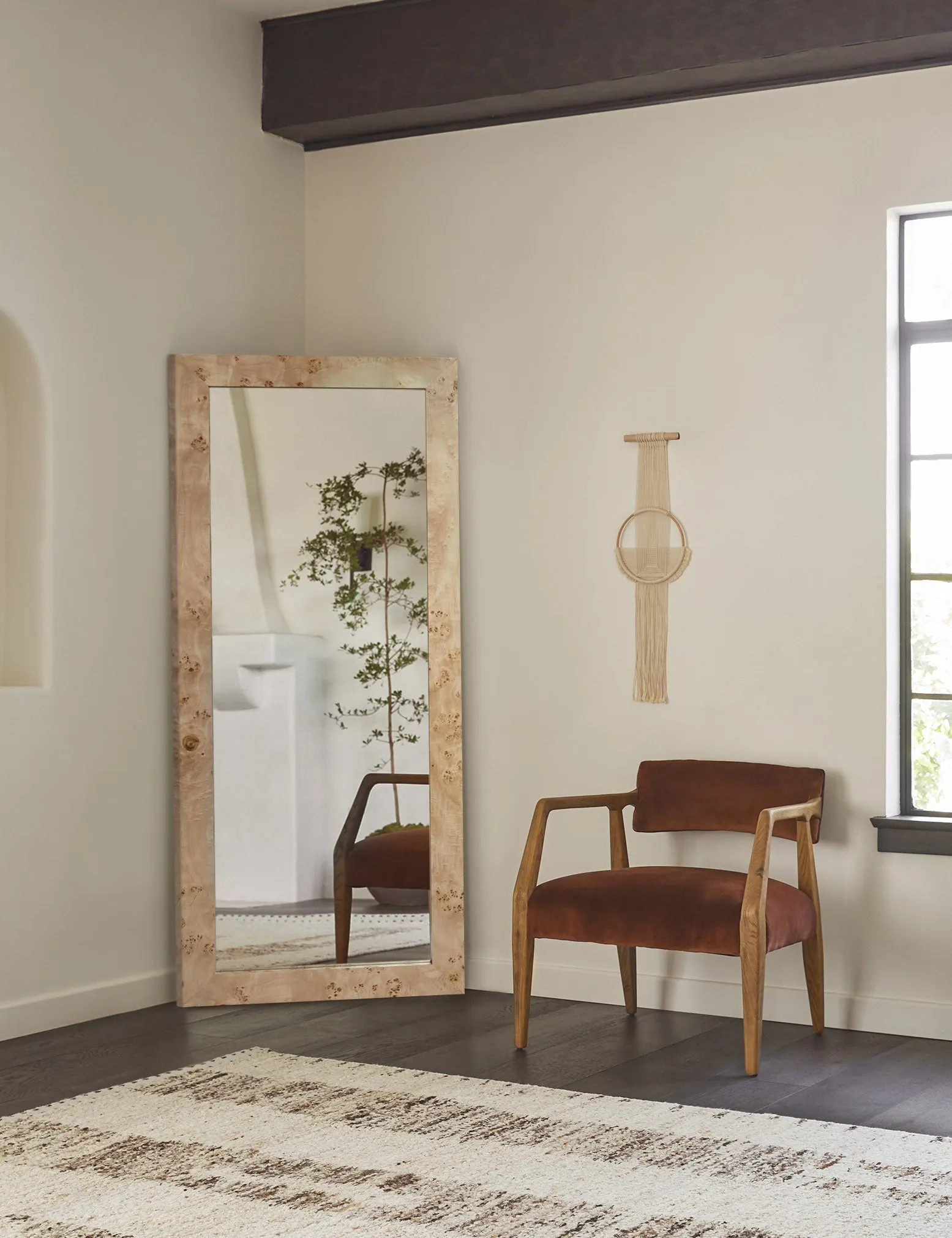 Bree Burl Wood Floor Mirror Lulu and Georgia