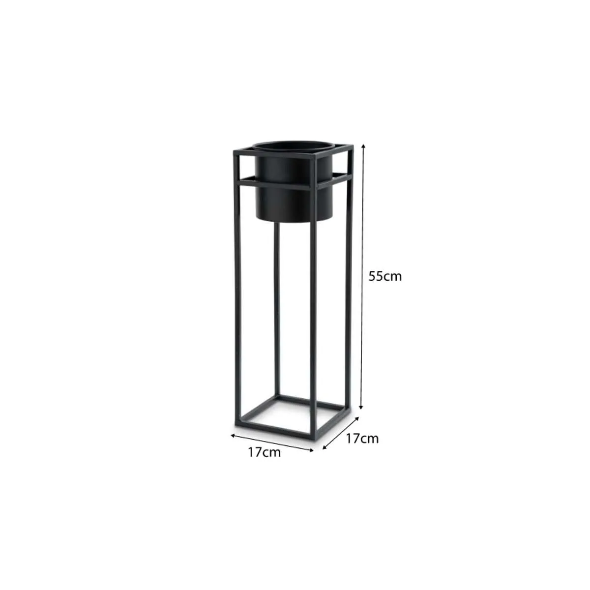 Brent Metal Plant Stand Black - Tall Mocka