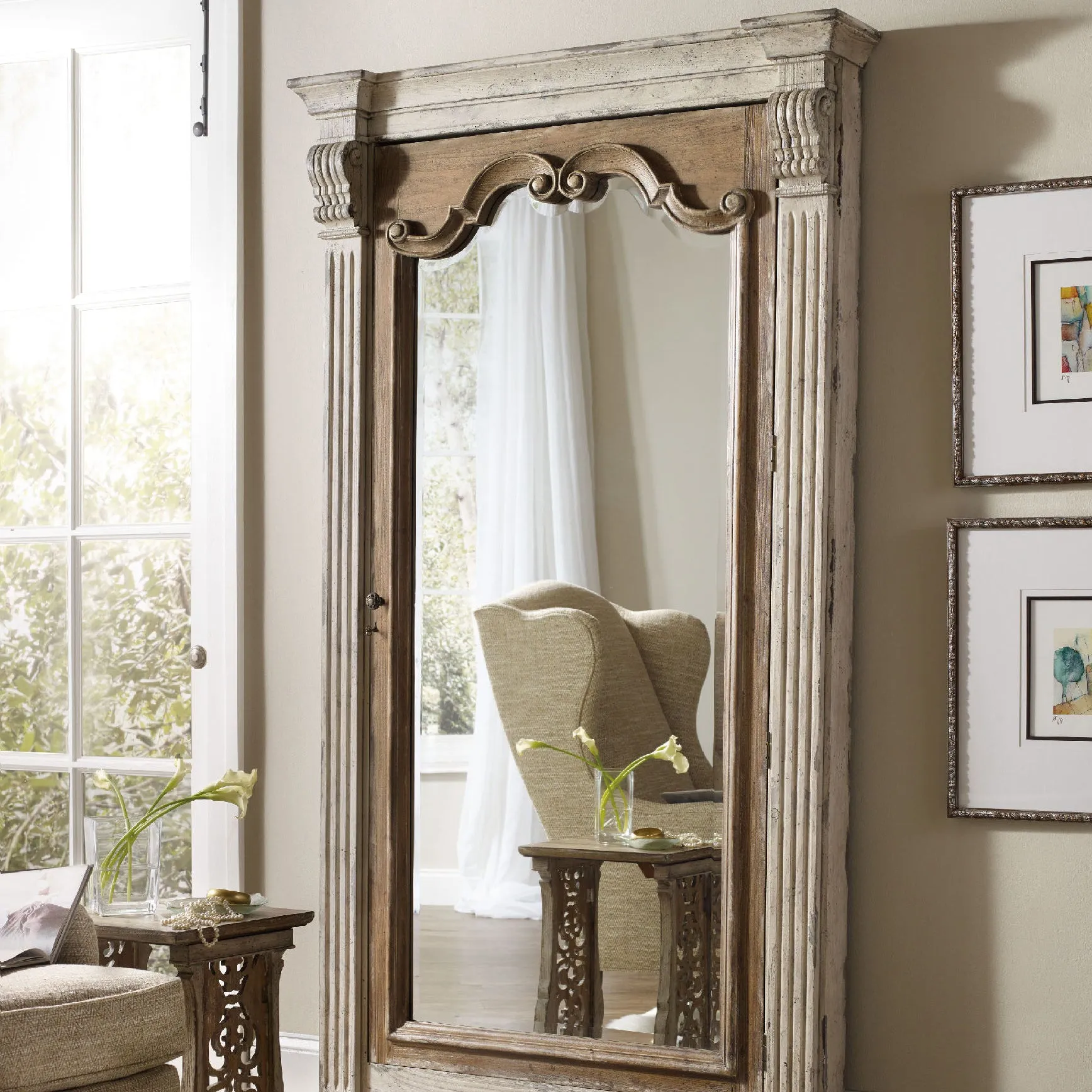 Chatelet Floor Mirror with Jewelry Armoire Storage