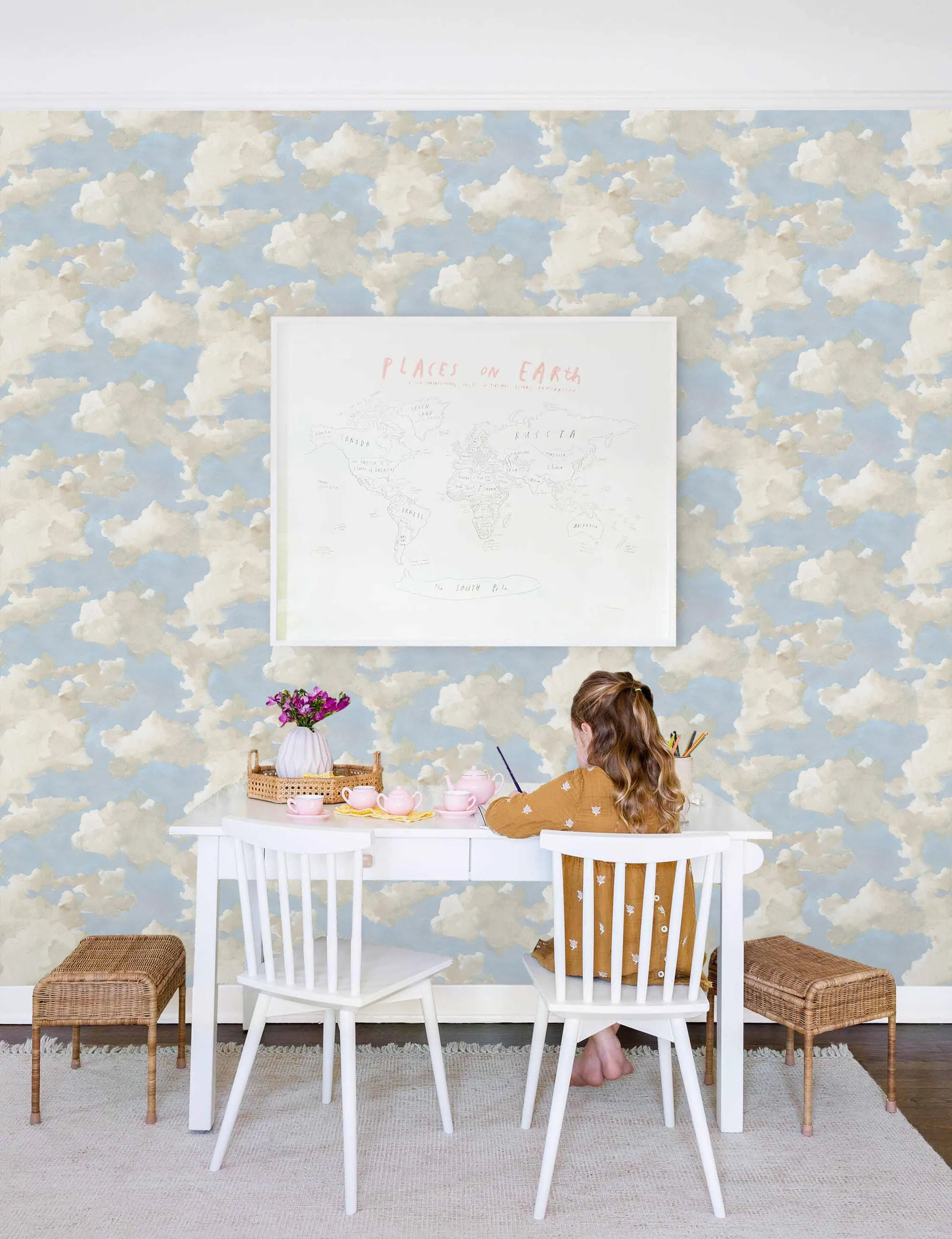 Clouds on Canvas Premium Peel   Stick Wallpaper Lulu and Georgia