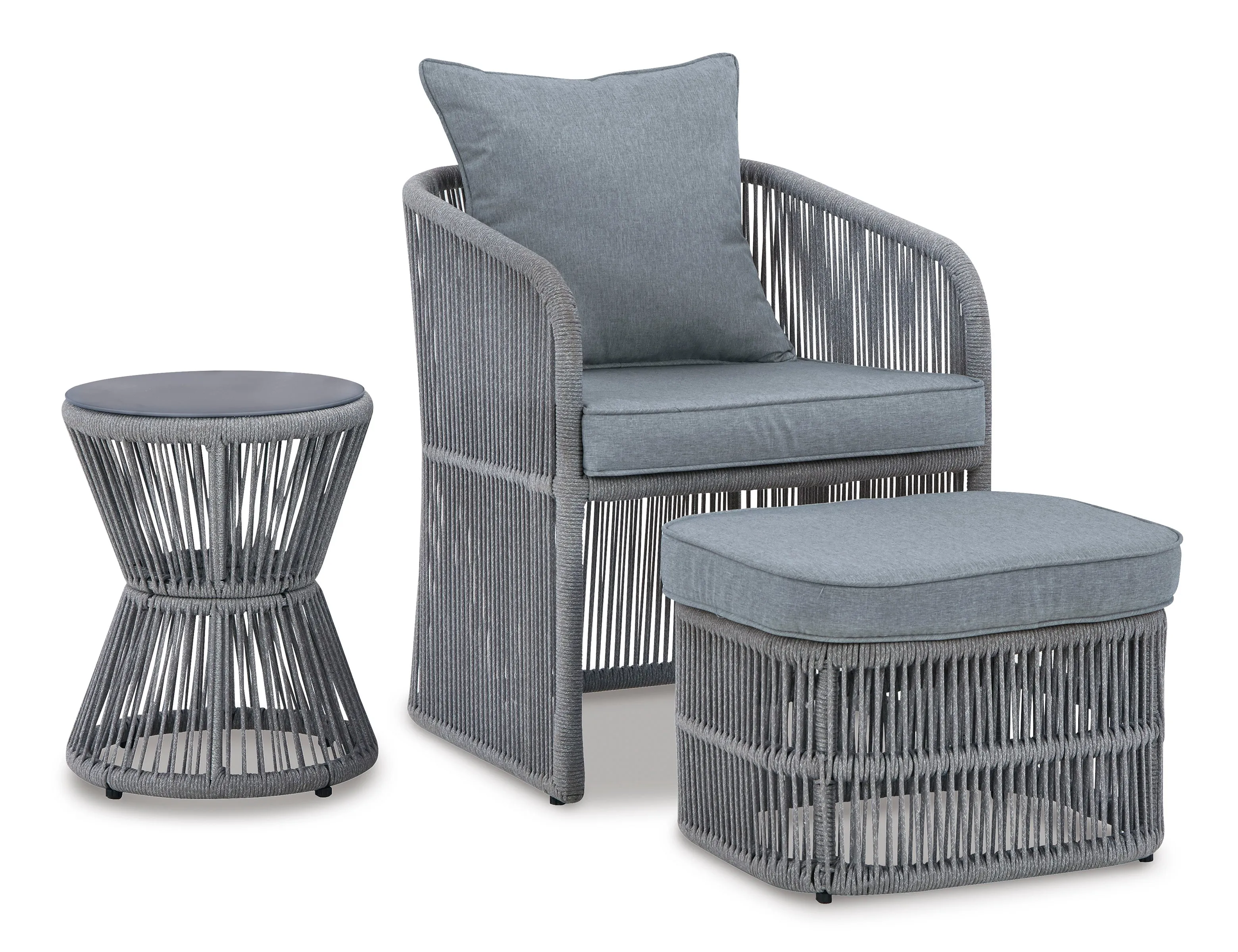 Coast Island Outdoor Chair w/Side Table and Ottoman