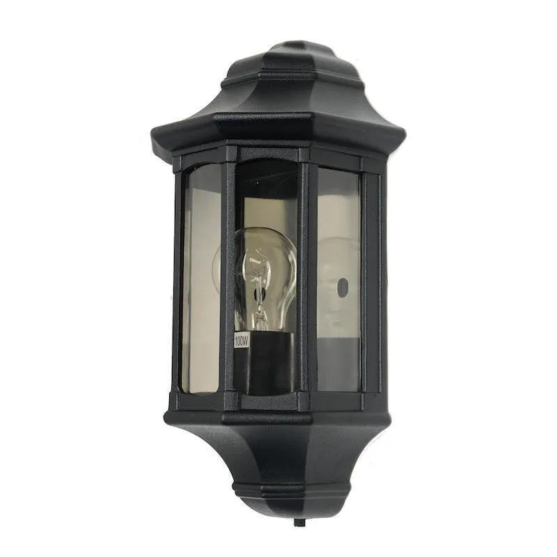 Elstead Newbury Black Outdoor Half Wall Light