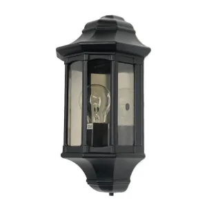 Elstead Newbury Black Outdoor Half Wall Light