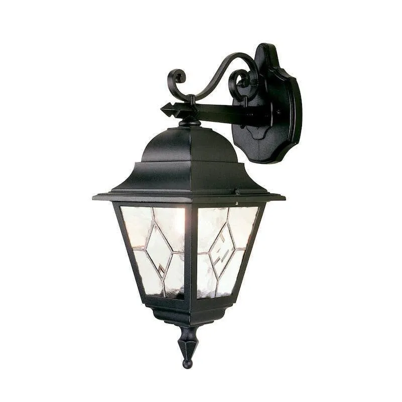 Elstead Norfolk Black Outdoor Downlighter Wall Light