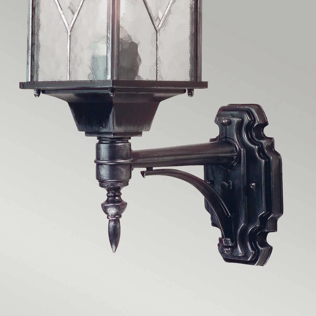Elstead Wexford Black/Silver Outdoor Uplighter Wall Light