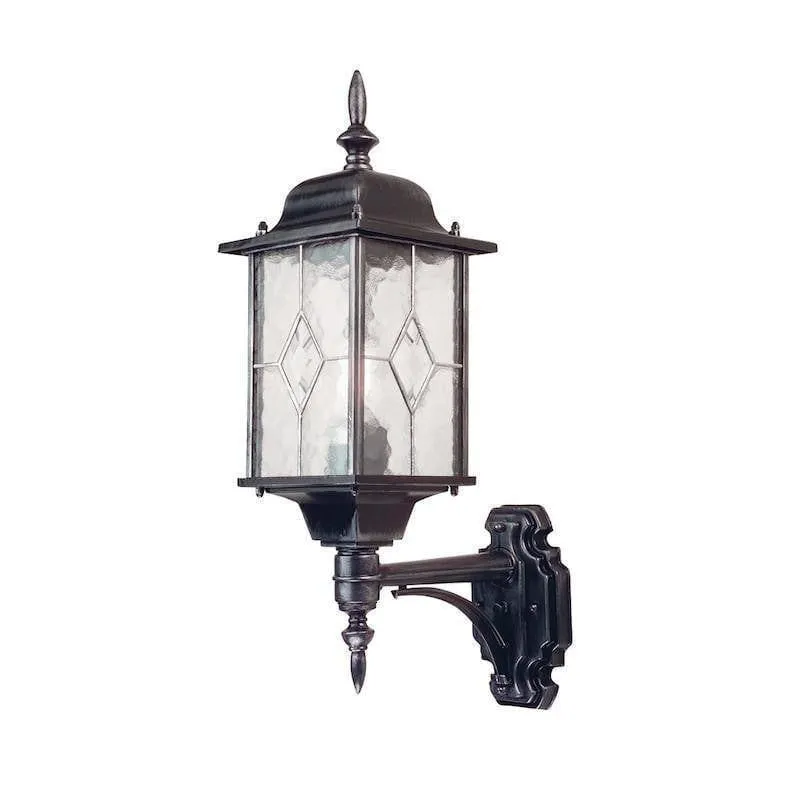 Elstead Wexford Black/Silver Outdoor Uplighter Wall Light