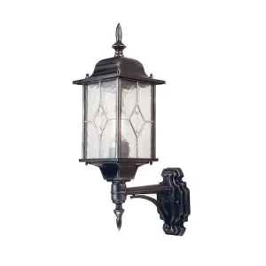 Elstead Wexford Black/Silver Outdoor Uplighter Wall Light