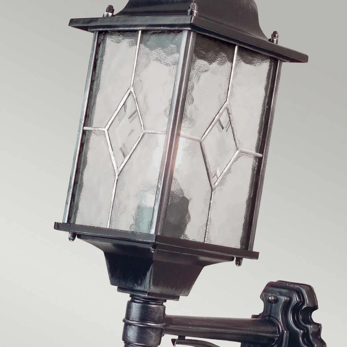 Elstead Wexford Black/Silver Outdoor Uplighter Wall Light