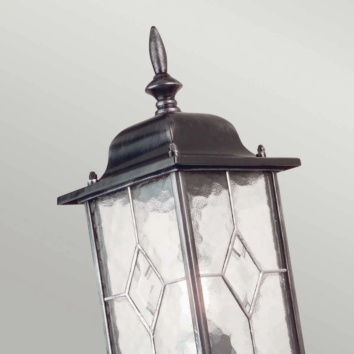 Elstead Wexford Black/Silver Outdoor Uplighter Wall Light