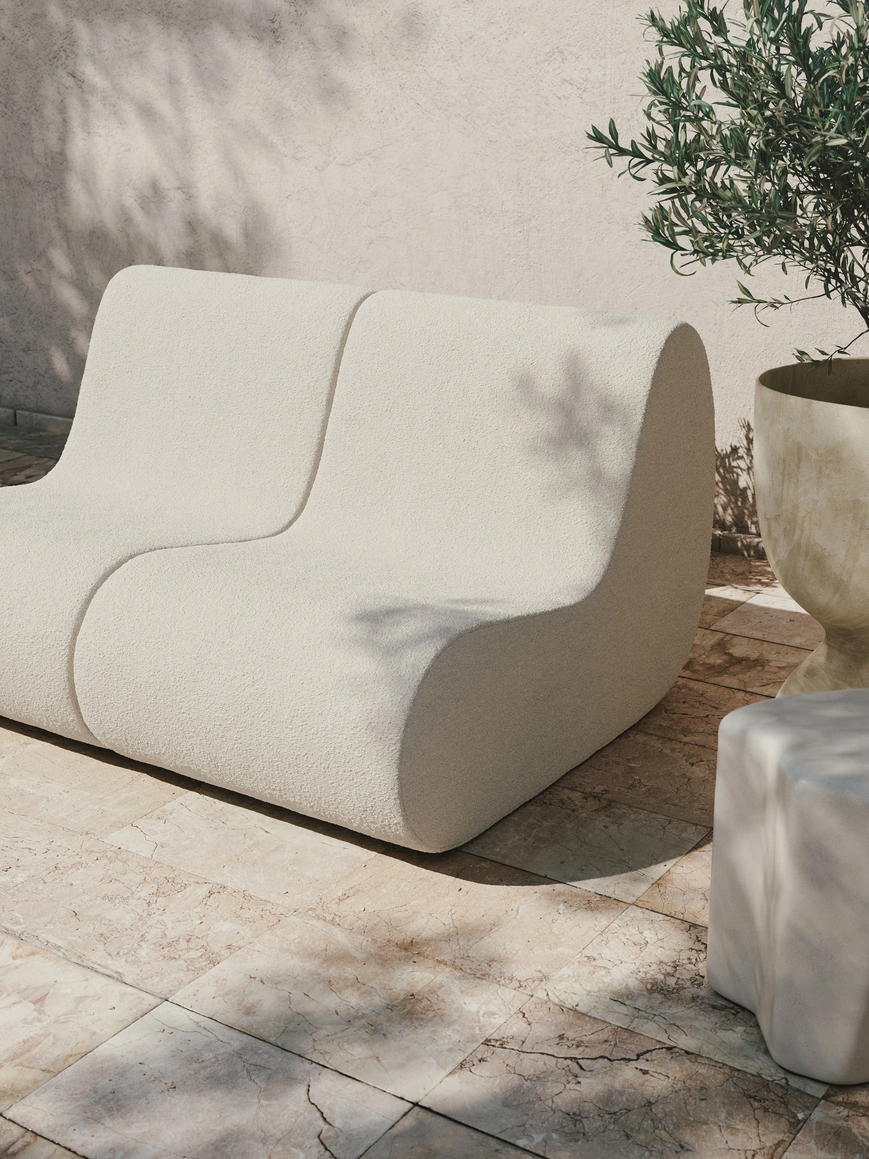 Ferm Living Rouli Center Module Pure Bouclé Off White