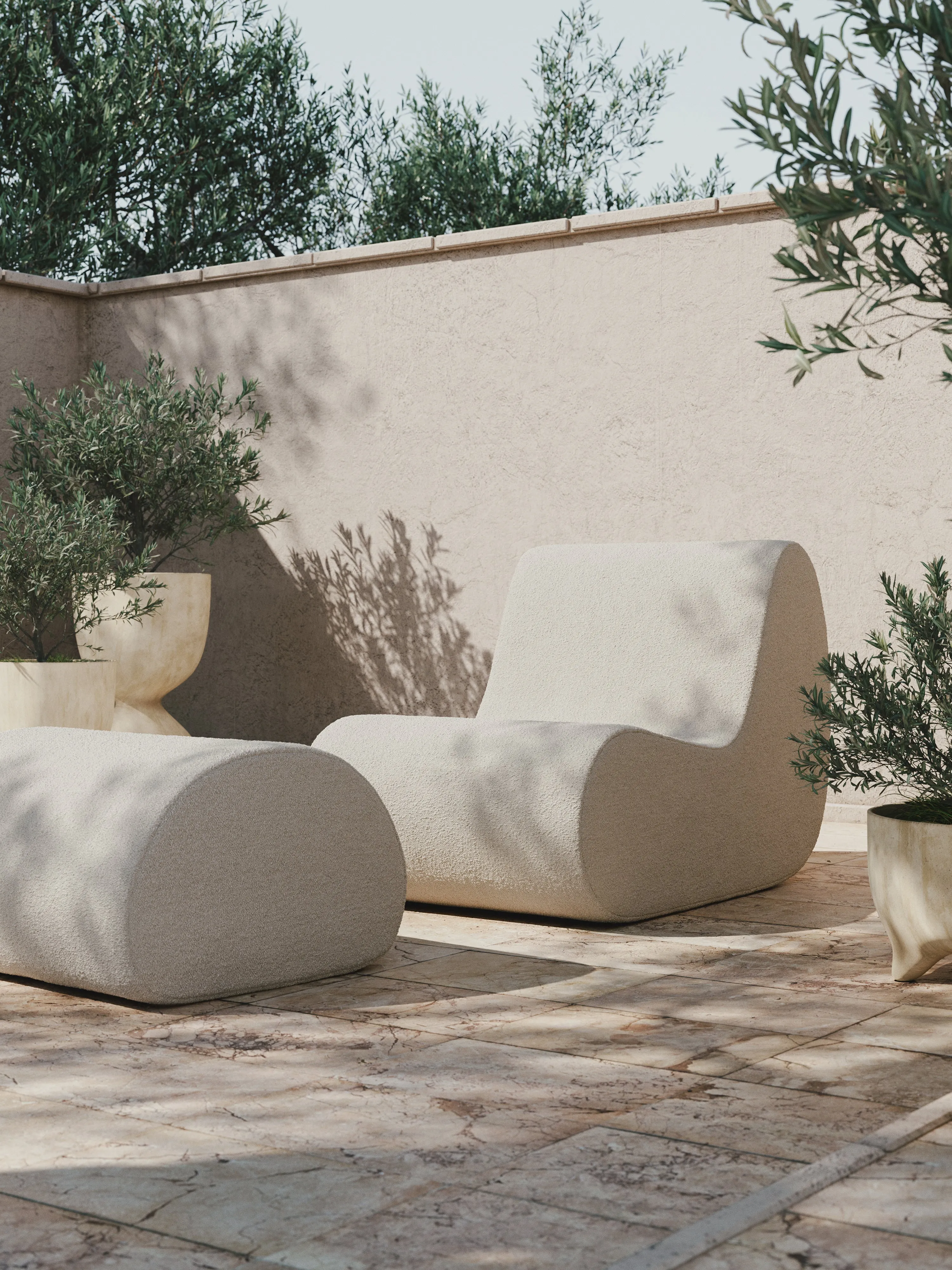 Ferm Living Rouli Center Module Pure Bouclé Off White