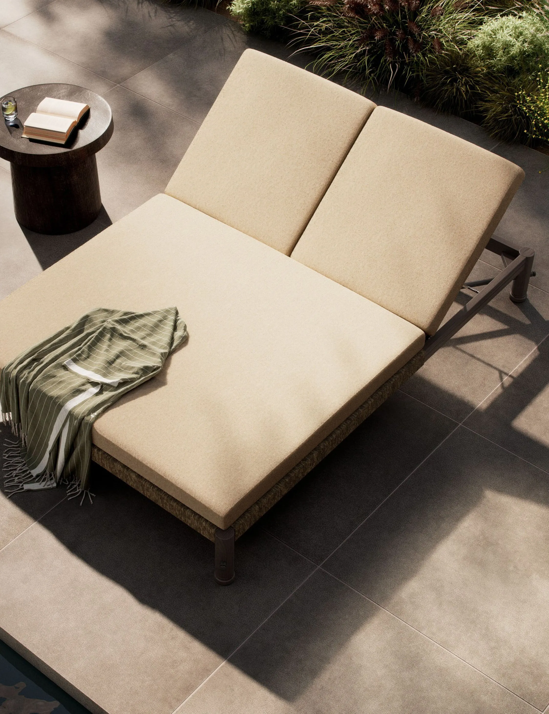 Finnegan Indoor / Outdoor Double Chaise by Amber Lewis x Four Hands Lulu and Georgia