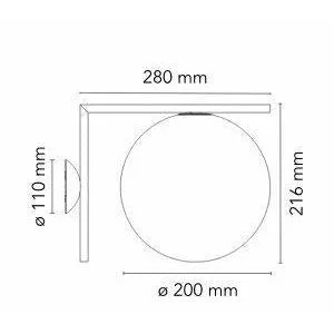 Flos Ic Light C/W1 Wall/Ceiling Lamp, Black