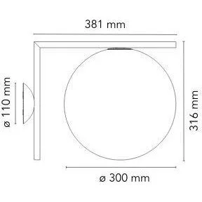 Flos Ic Light C/W2 Wall/Ceiling Lamp, Chrome