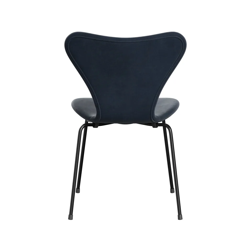 Fritz Hansen Series 7™ Chair Full Upholstery, Black/Belfast Velvet Grey Blue
