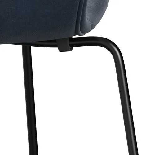 Fritz Hansen Series 7™ Chair Full Upholstery, Black/Belfast Velvet Grey Blue