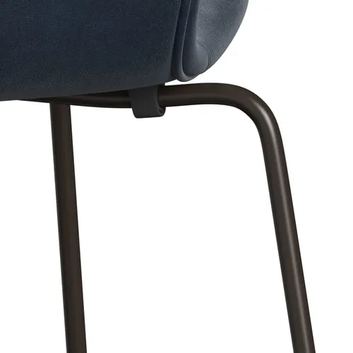 Fritz Hansen Series 7™ Chair Full Upholstery, Brown Bronze/Belfast Velvet Grey Blue