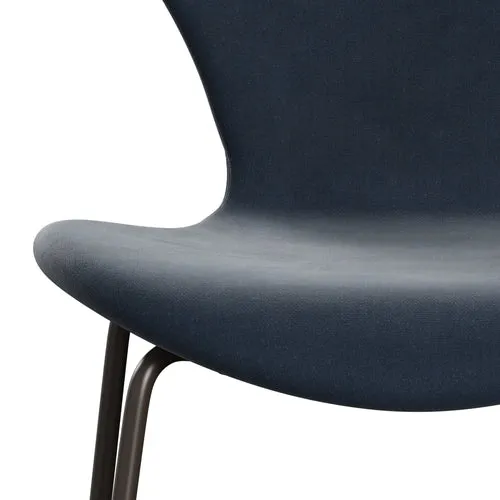 Fritz Hansen Series 7™ Chair Full Upholstery, Brown Bronze/Belfast Velvet Grey Blue