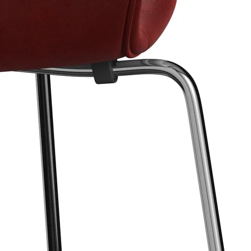 Fritz Hansen Series 7 Chair Full Upholstery, Chrome/Belfast Velvet Autumn Red