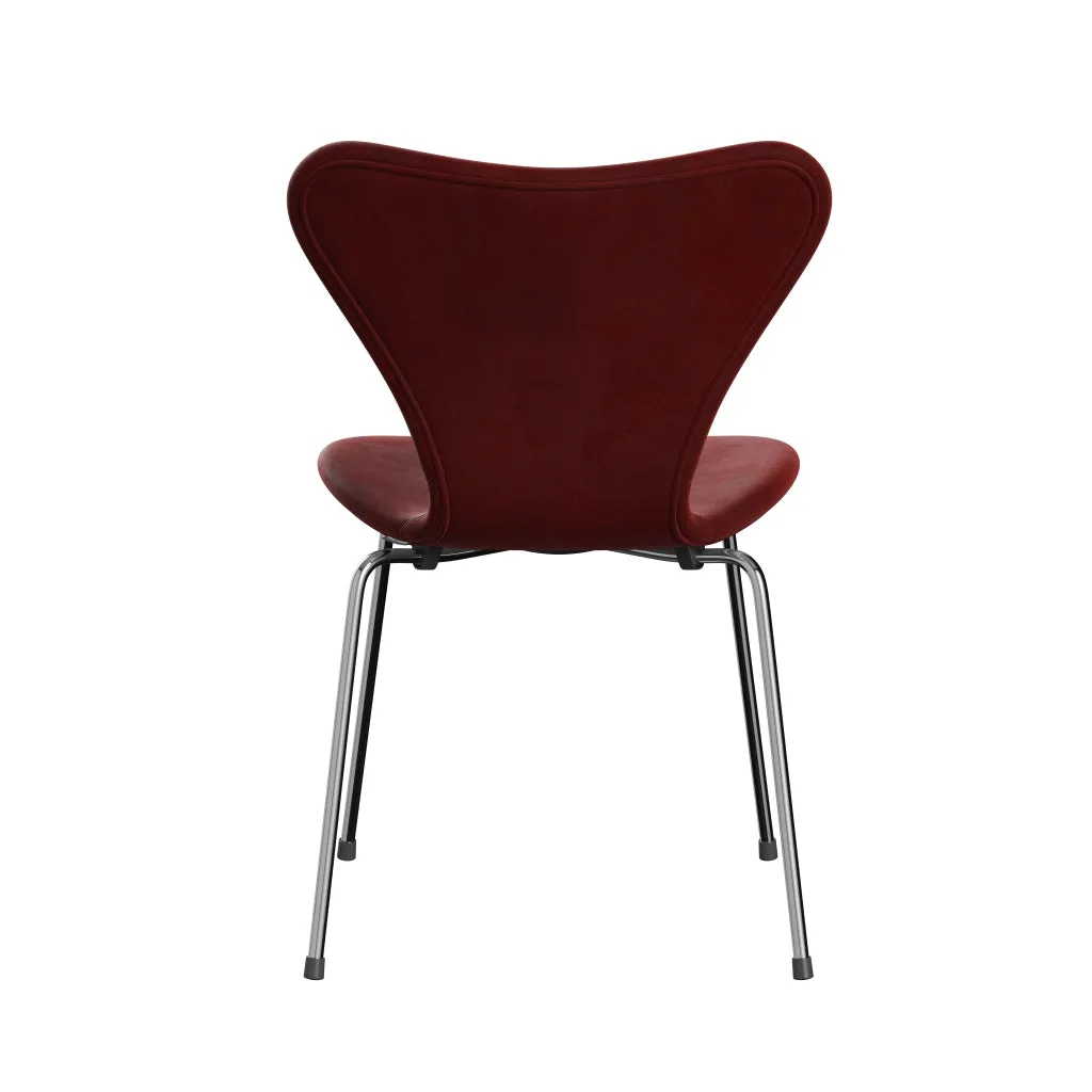 Fritz Hansen Series 7 Chair Full Upholstery, Chrome/Belfast Velvet Autumn Red
