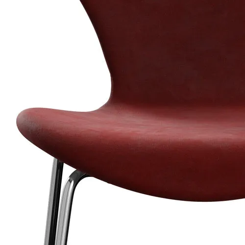 Fritz Hansen Series 7 Chair Full Upholstery, Chrome/Belfast Velvet Autumn Red