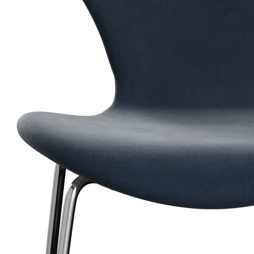 Fritz Hansen Series 7™ Chair Full Upholstery, Chrome/Belfast Velvet Grey Blue