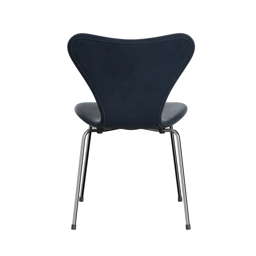 Fritz Hansen Series 7™ Chair Full Upholstery, Chrome/Belfast Velvet Grey Blue