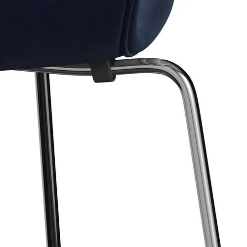 Fritz Hansen Series 7™ Chair Full Upholstery, Chrome/Belfast Velvet Midnight Blue