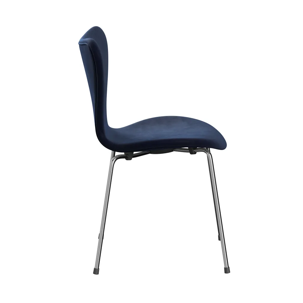 Fritz Hansen Series 7™ Chair Full Upholstery, Chrome/Belfast Velvet Midnight Blue