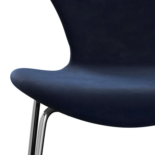 Fritz Hansen Series 7™ Chair Full Upholstery, Chrome/Belfast Velvet Midnight Blue