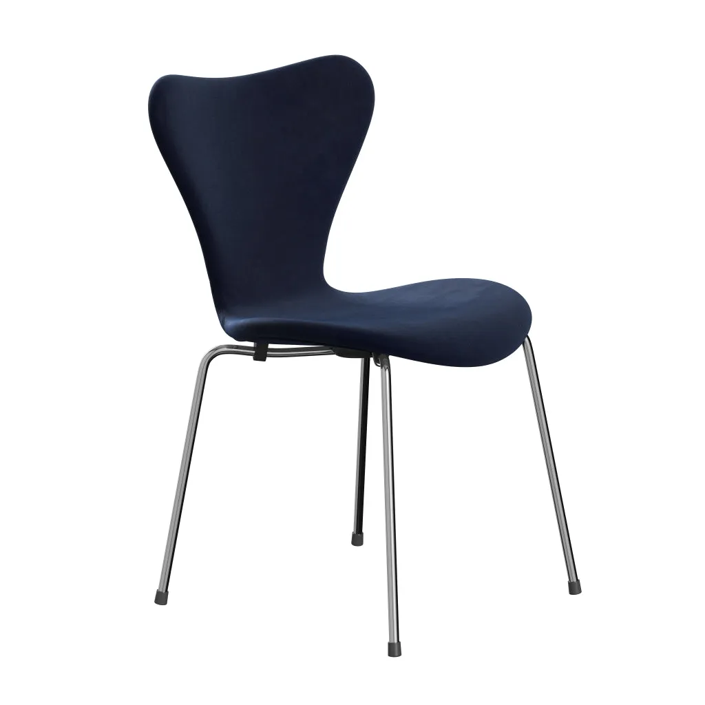 Fritz Hansen Series 7™ Chair Full Upholstery, Chrome/Belfast Velvet Midnight Blue