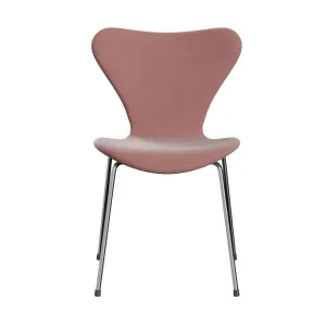 Fritz Hansen Series 7 Chair Full Upholstery, Chrome/Belfast Velvet Misty Rose