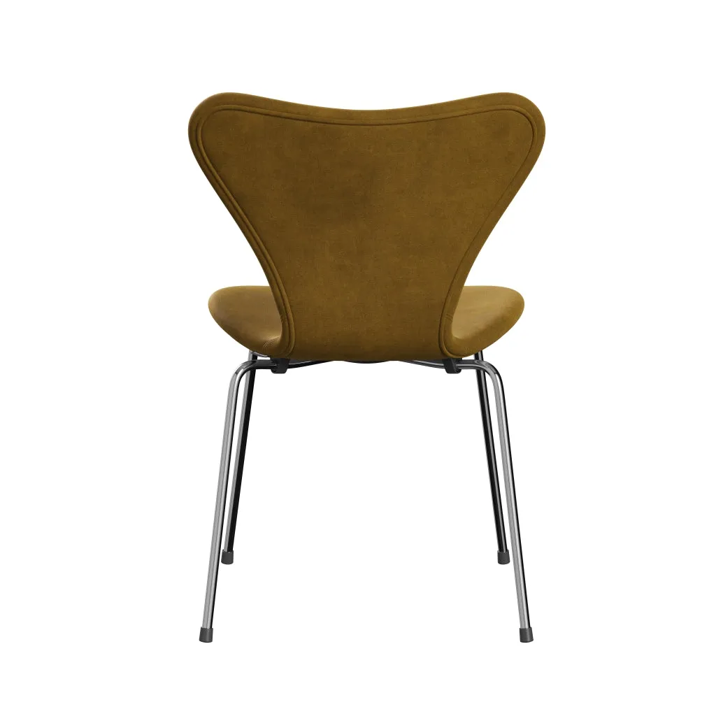 Fritz Hansen Series 7 Chair Full Upholstery, Chrome/Belfast Velvet Soft Ochre