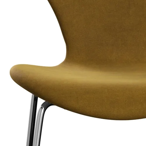 Fritz Hansen Series 7 Chair Full Upholstery, Chrome/Belfast Velvet Soft Ochre