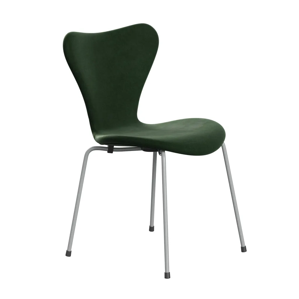 Fritz Hansen Series 7™ Chair Full Upholstery, Nine Grey/Belfast Velvet Forest Green