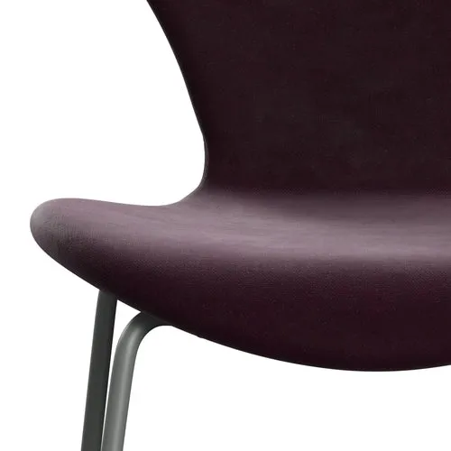 Fritz Hansen Series 7™ Chair Full Upholstery, Silver Grey/Belfast Velvet Dark Plum