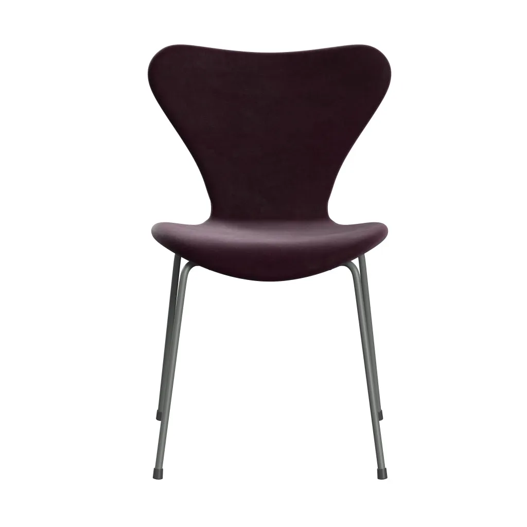 Fritz Hansen Series 7™ Chair Full Upholstery, Silver Grey/Belfast Velvet Dark Plum