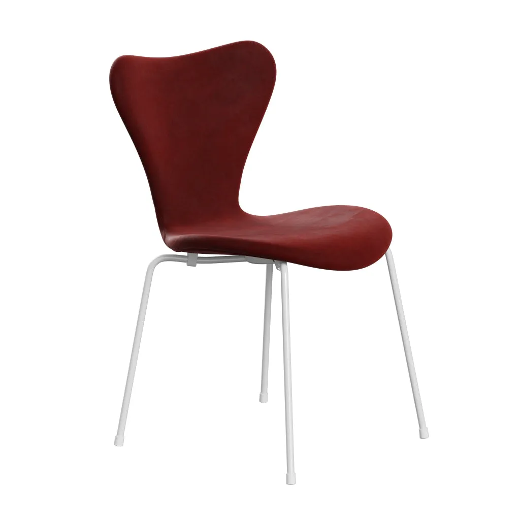 Fritz Hansen Series 7™ Chair Full Upholstery, White/Belfast Velvet Autumn Red