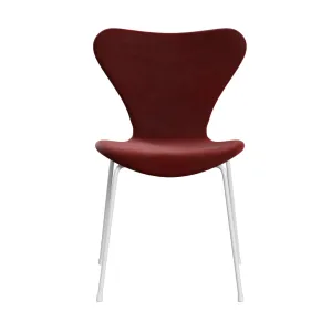 Fritz Hansen Series 7™ Chair Full Upholstery, White/Belfast Velvet Autumn Red